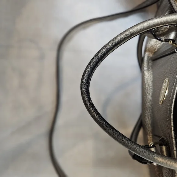 Authentic Coach Morgan Satchel | Style F35185 | Metallic Gold Pebbled Leather - Picture 4 of 16